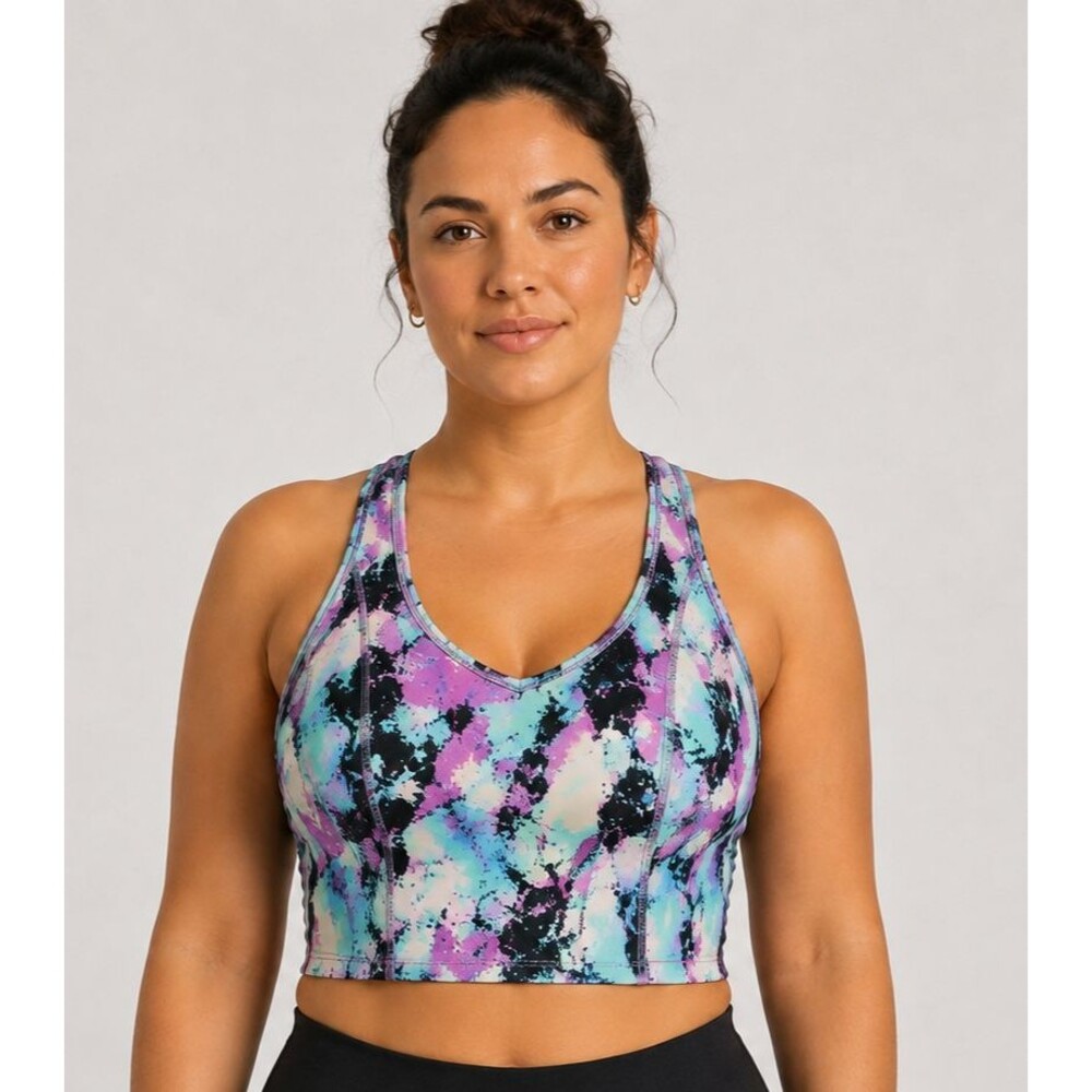 NEW Nine West Active Abstract Print Sports Bra Multicolor Women's Size XLarge XL